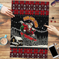 Skater Santa Claus Ho Ho Ho Christmas Puzzle Xmas Holiday Patterns - Wonder Print Shop
