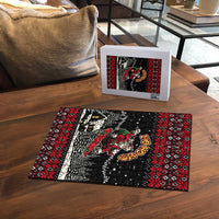 Skater Santa Claus Ho Ho Ho Christmas Puzzle Xmas Holiday Patterns - Wonder Print Shop