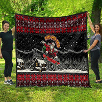 Skater Santa Claus Ho Ho Ho Christmas Quilt Xmas Holiday Patterns - Wonder Print Shop