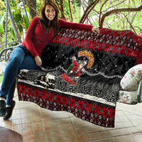 Skater Santa Claus Ho Ho Ho Christmas Quilt Xmas Holiday Patterns - Wonder Print Shop