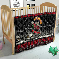 Skater Santa Claus Ho Ho Ho Christmas Quilt Xmas Holiday Patterns - Wonder Print Shop