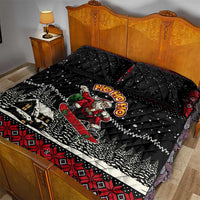 Skater Santa Claus Ho Ho Ho Christmas Quilt Bed Set Xmas Holiday Patterns - Wonder Print Shop