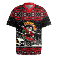 Skater Santa Claus Ho Ho Ho Christmas Rugby Jersey Xmas Holiday Patterns - Wonder Print Shop