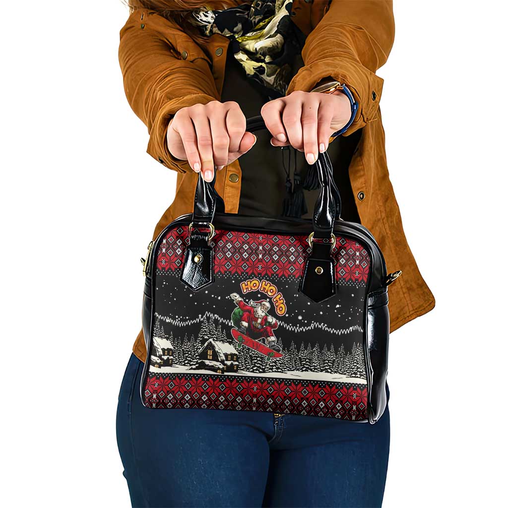 Skater Santa Claus Ho Ho Ho Christmas Shoulder Handbag Xmas Holiday Patterns - Wonder Print Shop