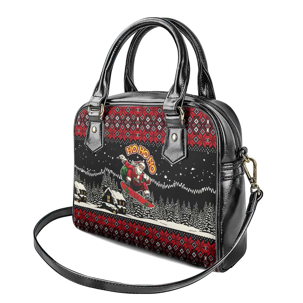 Skater Santa Claus Ho Ho Ho Christmas Shoulder Handbag Xmas Holiday Patterns - Wonder Print Shop