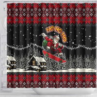 Skater Santa Claus Ho Ho Ho Christmas Shower Curtain Xmas Holiday Patterns - Wonder Print Shop