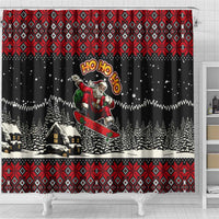 Skater Santa Claus Ho Ho Ho Christmas Shower Curtain Xmas Holiday Patterns - Wonder Print Shop