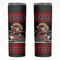 Skater Santa Claus Ho Ho Ho Christmas Skinny Tumbler Xmas Holiday Patterns - Wonder Print Shop