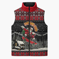 Skater Santa Claus Ho Ho Ho Christmas Sleeveless Puffer Jacket Xmas Holiday Patterns - Wonder Print Shop