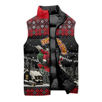 Skater Santa Claus Ho Ho Ho Christmas Sleeveless Puffer Jacket Xmas Holiday Patterns - Wonder Print Shop