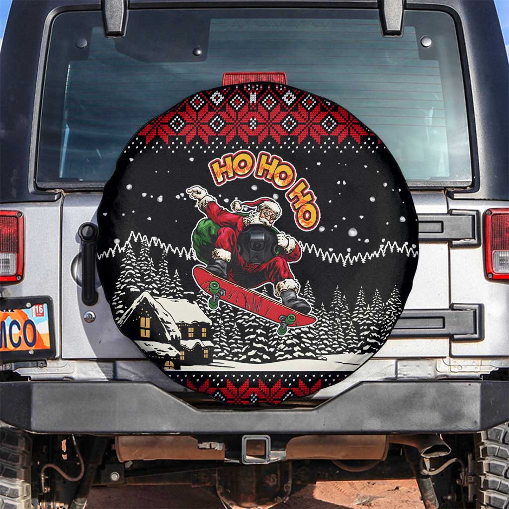 Skater Santa Claus Ho Ho Ho Christmas Spare Tire Cover Xmas Holiday Patterns - Wonder Print Shop