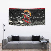Skater Santa Claus Ho Ho Ho Christmas Tapestry Xmas Holiday Patterns - Wonder Print Shop