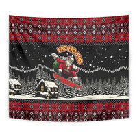 Skater Santa Claus Ho Ho Ho Christmas Tapestry Xmas Holiday Patterns - Wonder Print Shop