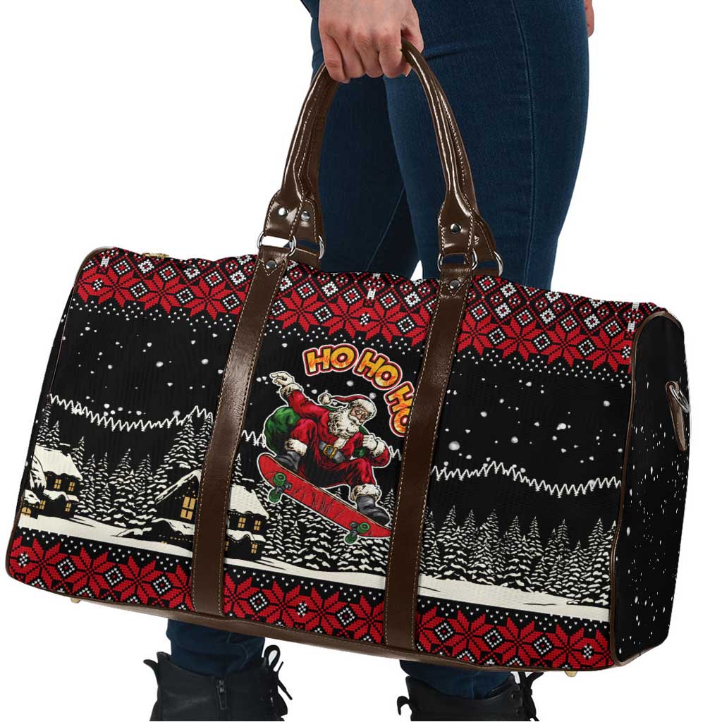Skater Santa Claus Ho Ho Ho Christmas Travel Bag Xmas Holiday Patterns - Wonder Print Shop