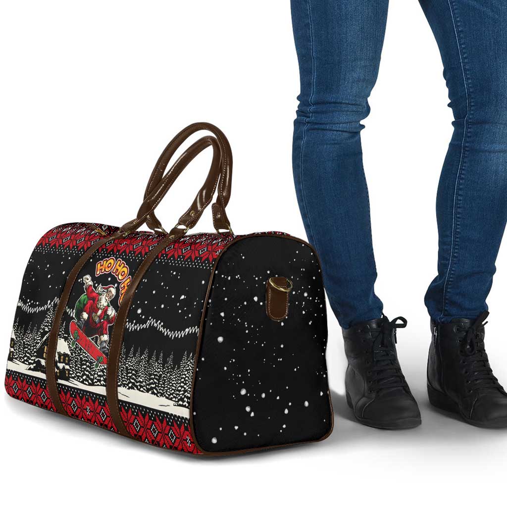 Skater Santa Claus Ho Ho Ho Christmas Travel Bag Xmas Holiday Patterns - Wonder Print Shop
