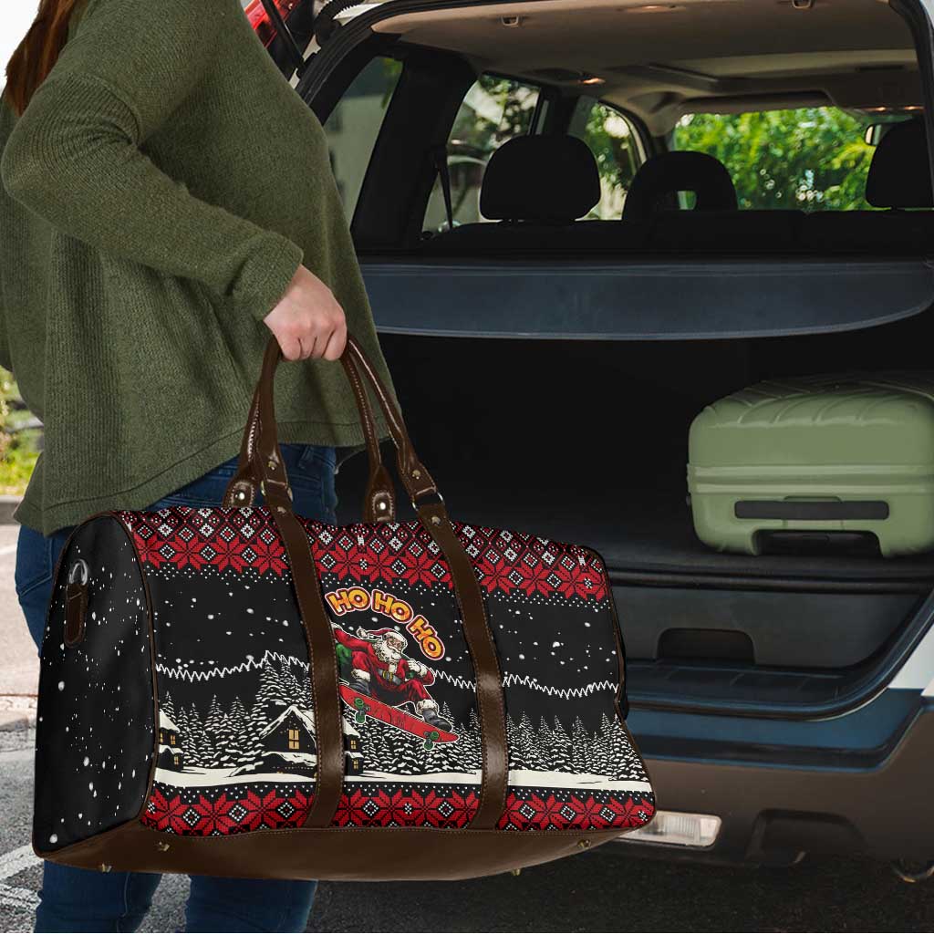 Skater Santa Claus Ho Ho Ho Christmas Travel Bag Xmas Holiday Patterns - Wonder Print Shop