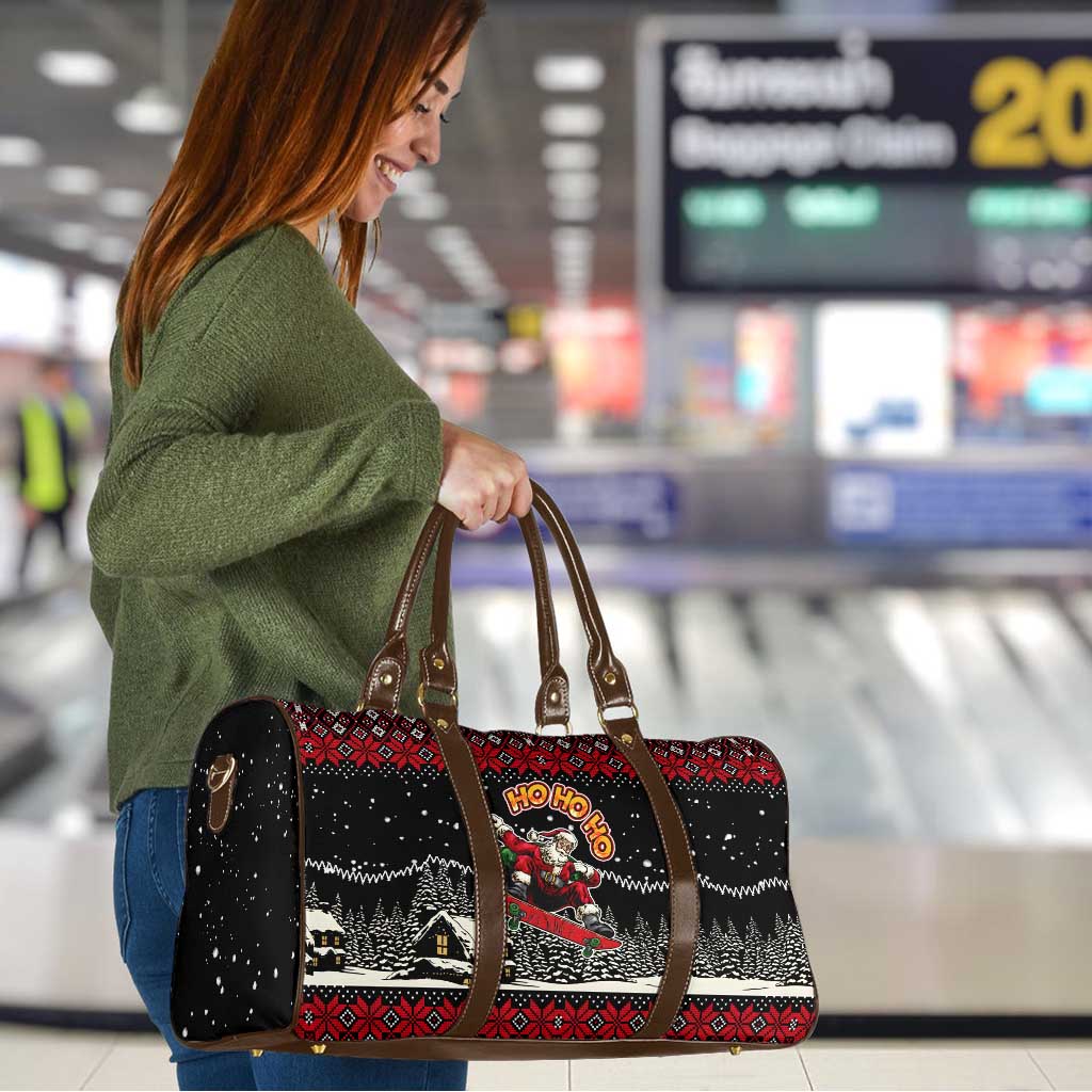 Skater Santa Claus Ho Ho Ho Christmas Travel Bag Xmas Holiday Patterns - Wonder Print Shop
