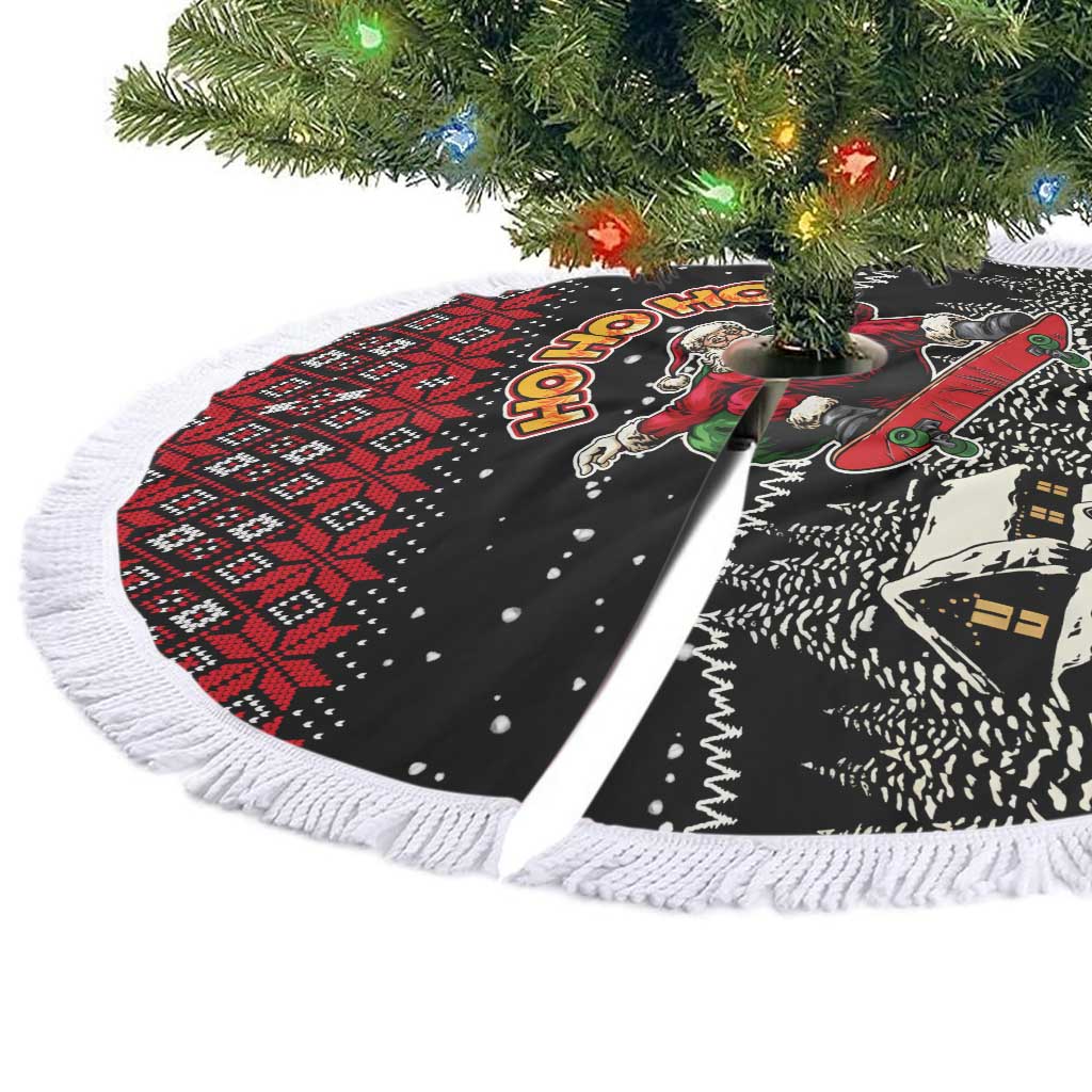 Skater Santa Claus Ho Ho Ho Christmas Tree Skirt Xmas Holiday Patterns - Wonder Print Shop
