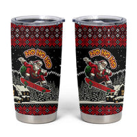 Skater Santa Claus Ho Ho Ho Christmas Tumbler Cup Xmas Holiday Patterns - Wonder Print Shop