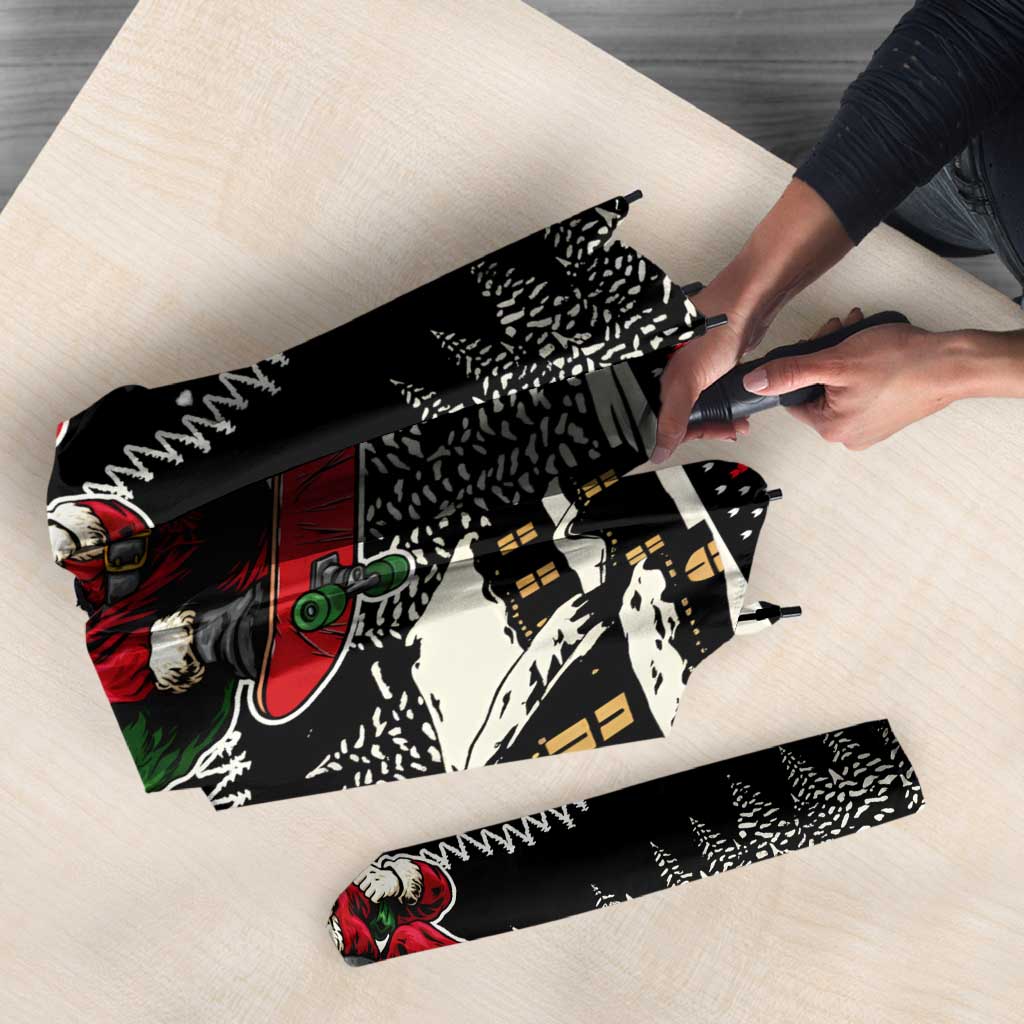 Skater Santa Claus Ho Ho Ho Christmas Umbrella Xmas Holiday Patterns - Wonder Print Shop