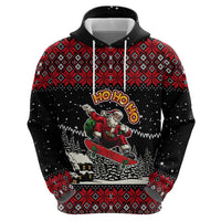 Skater Santa Claus Ho Ho Ho Christmas Zip Hoodie Xmas Holiday Patterns - Wonder Print Shop