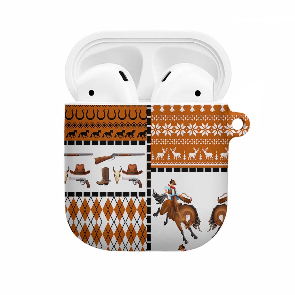 Horse Cowboy Merry Christmas Design AirPods Case Funny Xmas Holiday Patterns - Wonder Print Shop