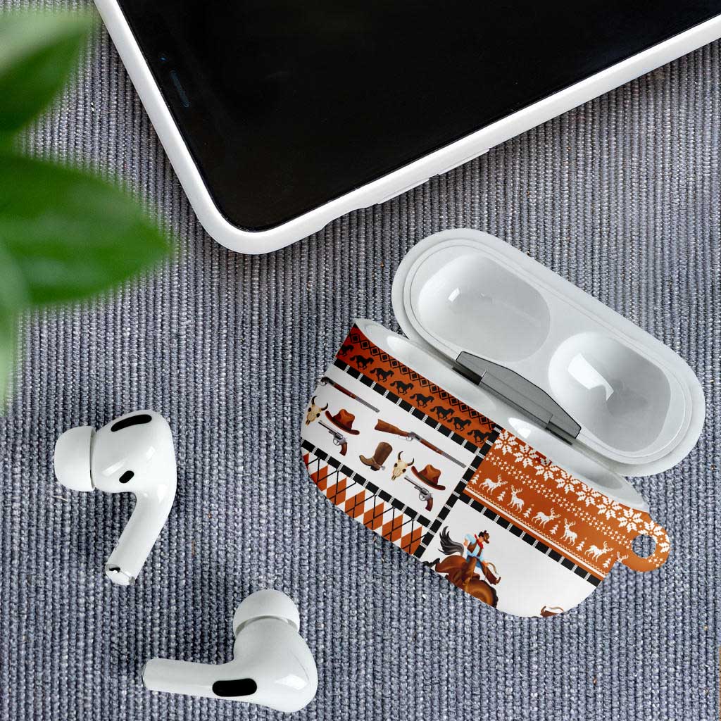 Horse Cowboy Merry Christmas Design AirPods Case Funny Xmas Holiday Patterns - Wonder Print Shop