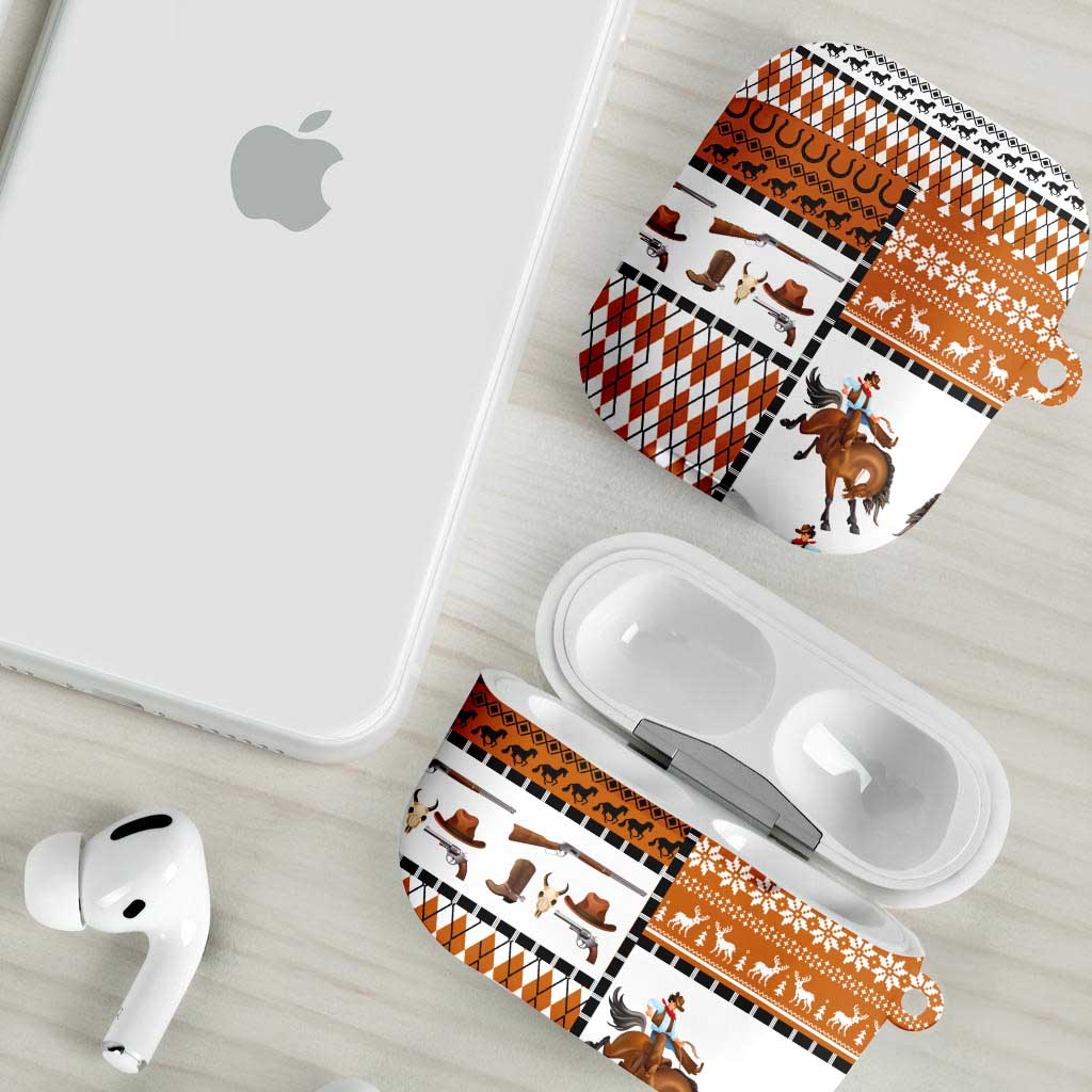 Horse Cowboy Merry Christmas Design AirPods Case Funny Xmas Holiday Patterns - Wonder Print Shop