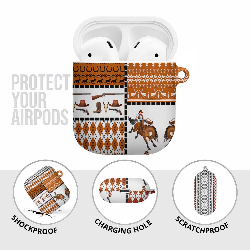 Horse Cowboy Merry Christmas Design AirPods Case Funny Xmas Holiday Patterns - Wonder Print Shop