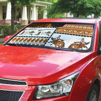 Horse Cowboy Merry Christmas Design Auto Sun Shade Funny Xmas Holiday Patterns - Wonder Print Shop