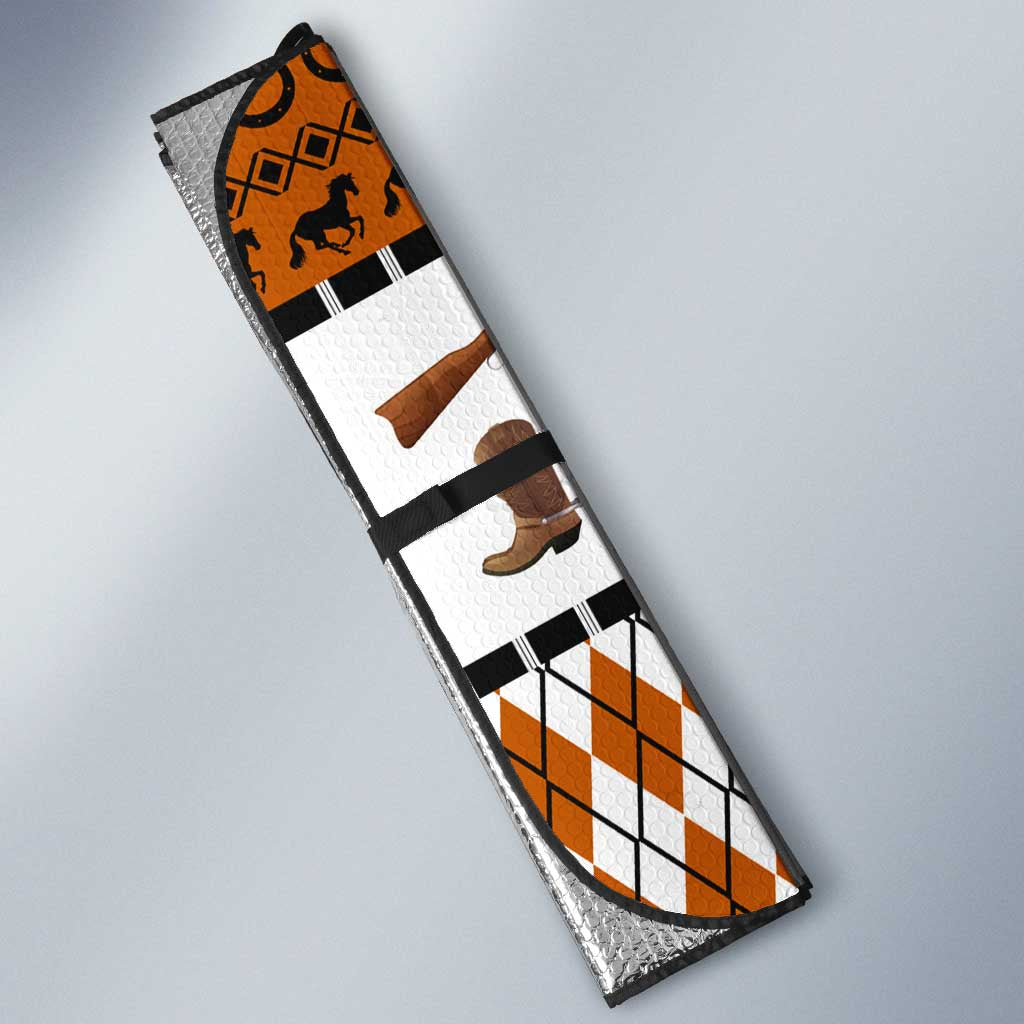 Horse Cowboy Merry Christmas Design Auto Sun Shade Funny Xmas Holiday Patterns - Wonder Print Shop