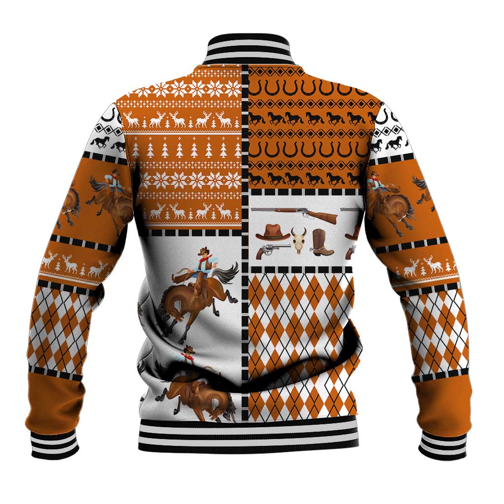 Horse Cowboy Merry Christmas Design Baseball Jacket Funny Xmas Holiday Patterns - Wonder Print Shop