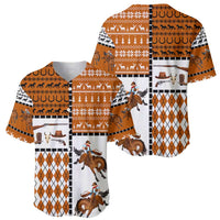 Horse Cowboy Merry Christmas Design Baseball Jersey Funny Xmas Holiday Patterns - Wonder Print Shop