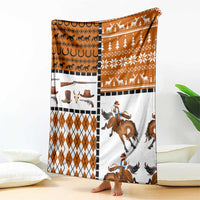 Horse Cowboy Merry Christmas Design Blanket Funny Xmas Holiday Patterns - Wonder Print Shop