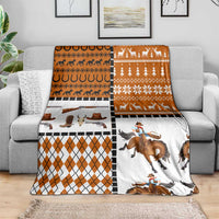 Horse Cowboy Merry Christmas Design Blanket Funny Xmas Holiday Patterns - Wonder Print Shop