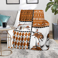 Horse Cowboy Merry Christmas Design Blanket Funny Xmas Holiday Patterns - Wonder Print Shop