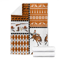 Horse Cowboy Merry Christmas Design Blanket Funny Xmas Holiday Patterns - Wonder Print Shop
