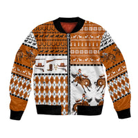 Horse Cowboy Merry Christmas Design Bomber Jacket Funny Xmas Holiday Patterns - Wonder Print Shop