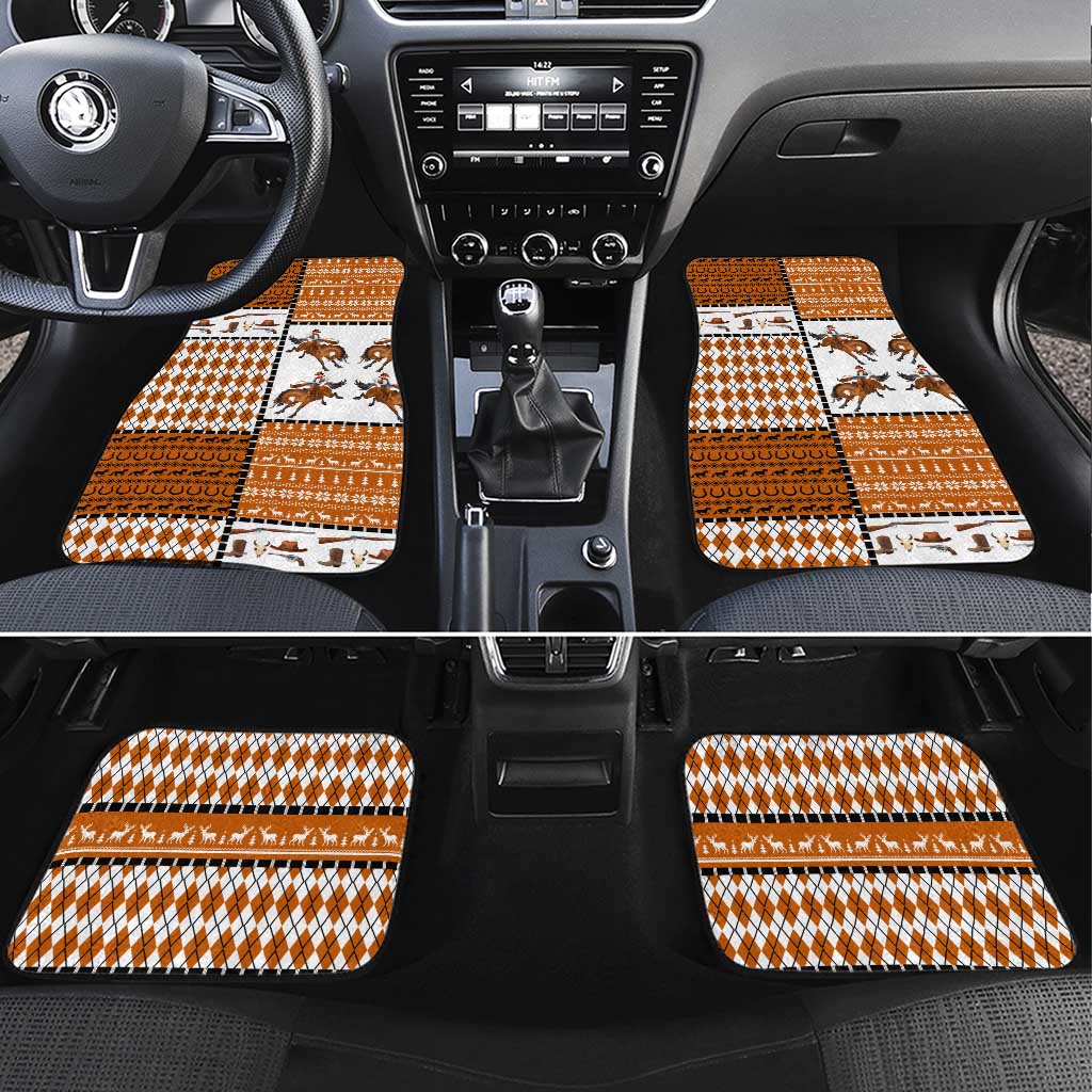 Horse Cowboy Merry Christmas Design Car Mats Funny Xmas Holiday Patterns - Wonder Print Shop