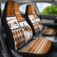 Horse Cowboy Merry Christmas Design Car Seat Cover Funny Xmas Holiday Patterns - Wonder Print Shop