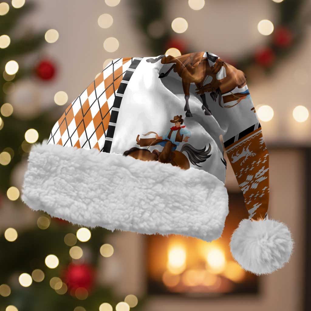 Horse Cowboy Merry Christmas Design Christmas Santa Hat Funny Xmas Holiday Patterns - Wonder Print Shop