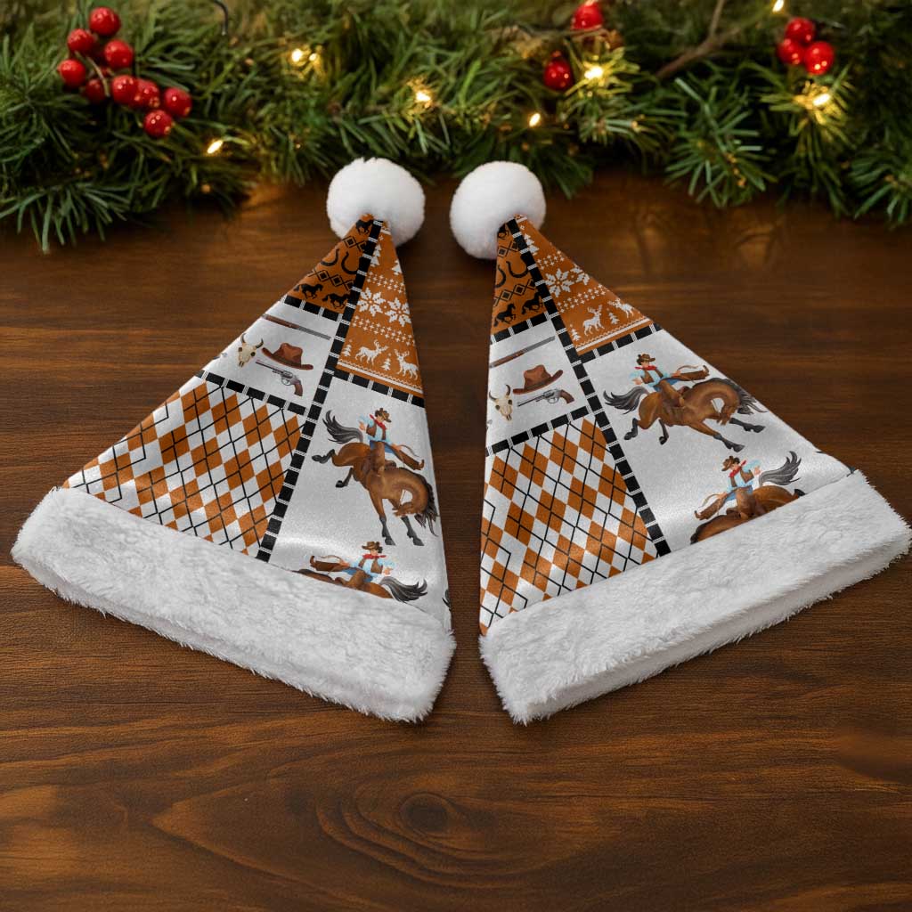 Horse Cowboy Merry Christmas Design Christmas Santa Hat Funny Xmas Holiday Patterns - Wonder Print Shop