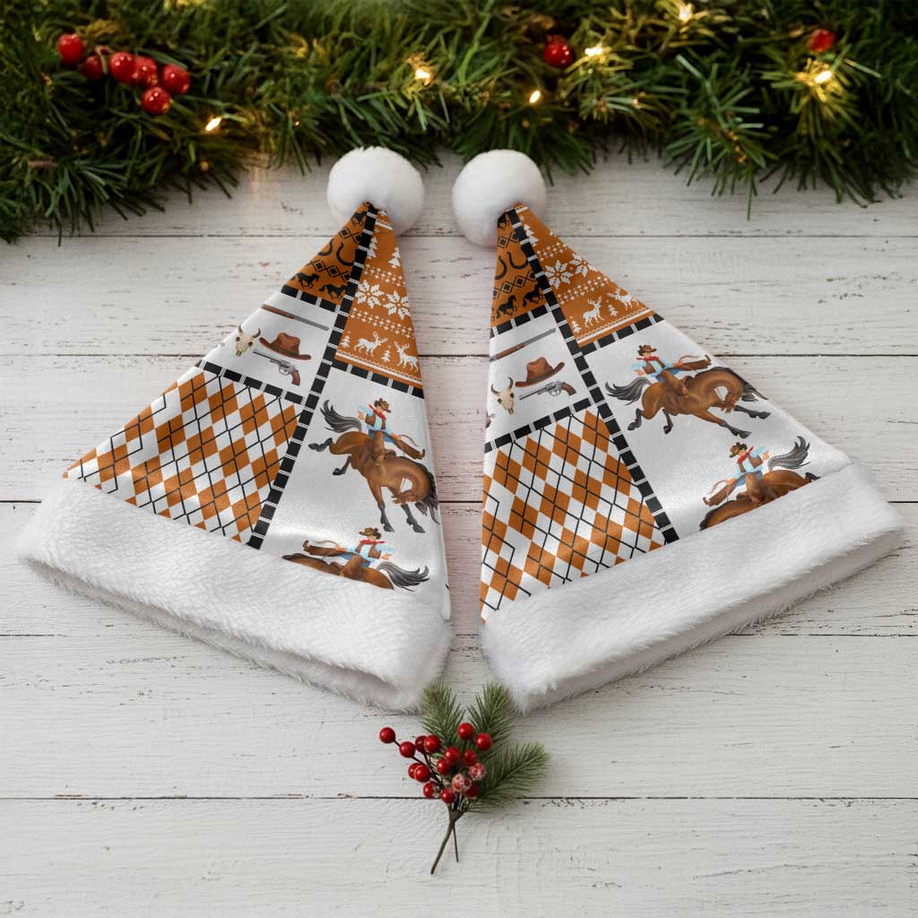 Horse Cowboy Merry Christmas Design Christmas Santa Hat Funny Xmas Holiday Patterns - Wonder Print Shop
