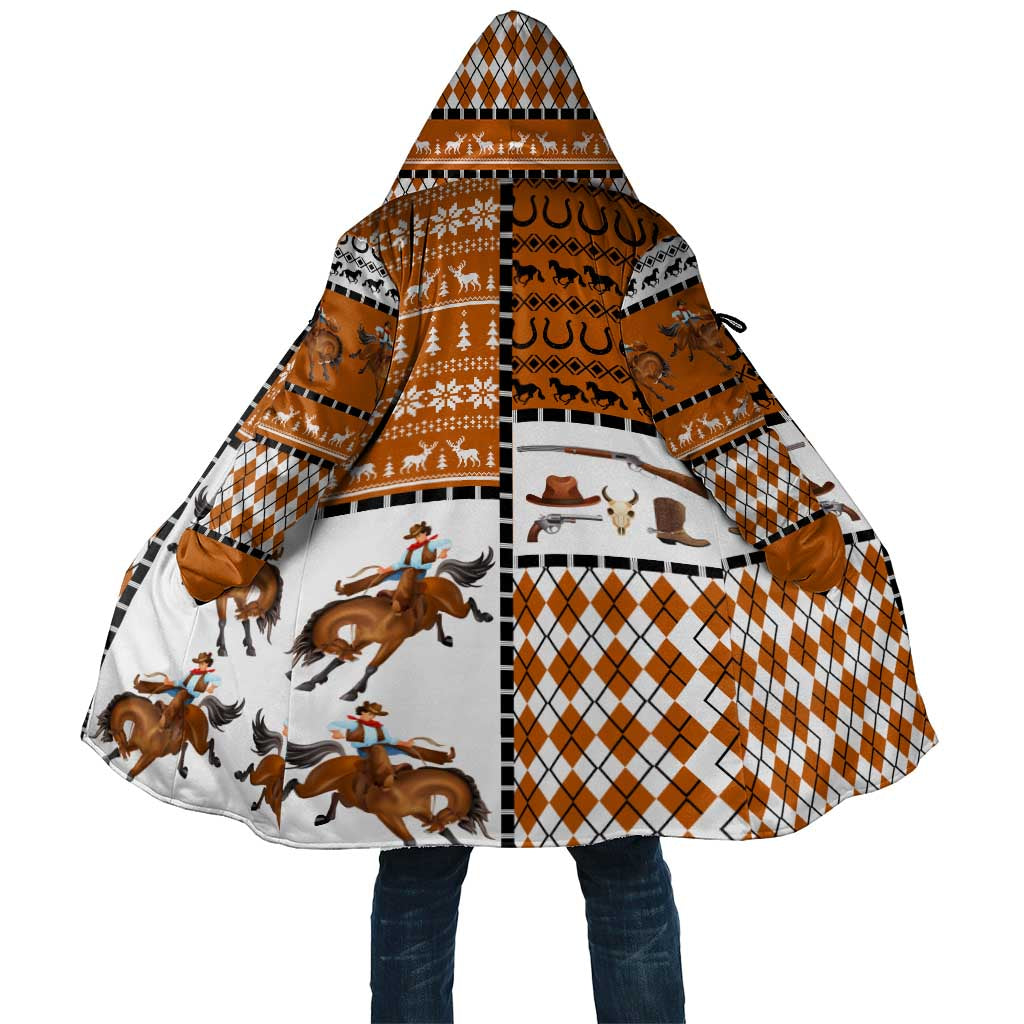 Horse Cowboy Merry Christmas Design Cloak Funny Xmas Holiday Patterns - Wonder Print Shop