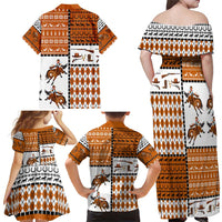 Horse Cowboy Merry Christmas Design Family Matching Off Shoulder Maxi Dress and Hawaiian Shirt Funny Xmas Holiday Patterns - Wonder Print Shop