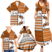 Horse Cowboy Merry Christmas Design Family Matching Summer Maxi Dress and Hawaiian Shirt Funny Xmas Holiday Patterns - Wonder Print Shop