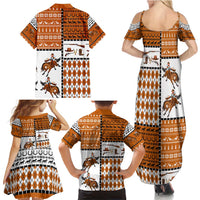 Horse Cowboy Merry Christmas Design Family Matching Summer Maxi Dress and Hawaiian Shirt Funny Xmas Holiday Patterns - Wonder Print Shop