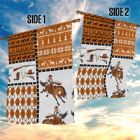 Horse Cowboy Merry Christmas Design Garden Flag Funny Xmas Holiday Patterns - Wonder Print Shop