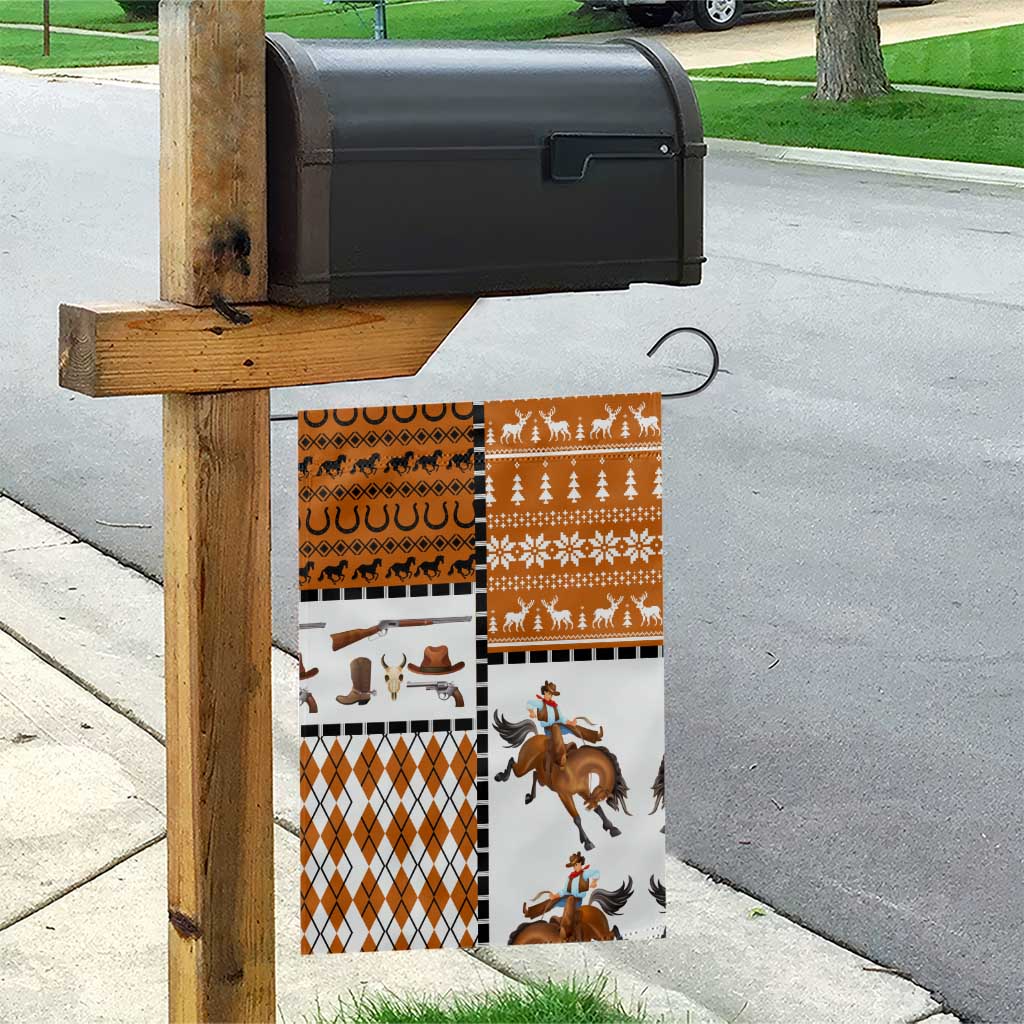 Horse Cowboy Merry Christmas Design Garden Flag Funny Xmas Holiday Patterns - Wonder Print Shop