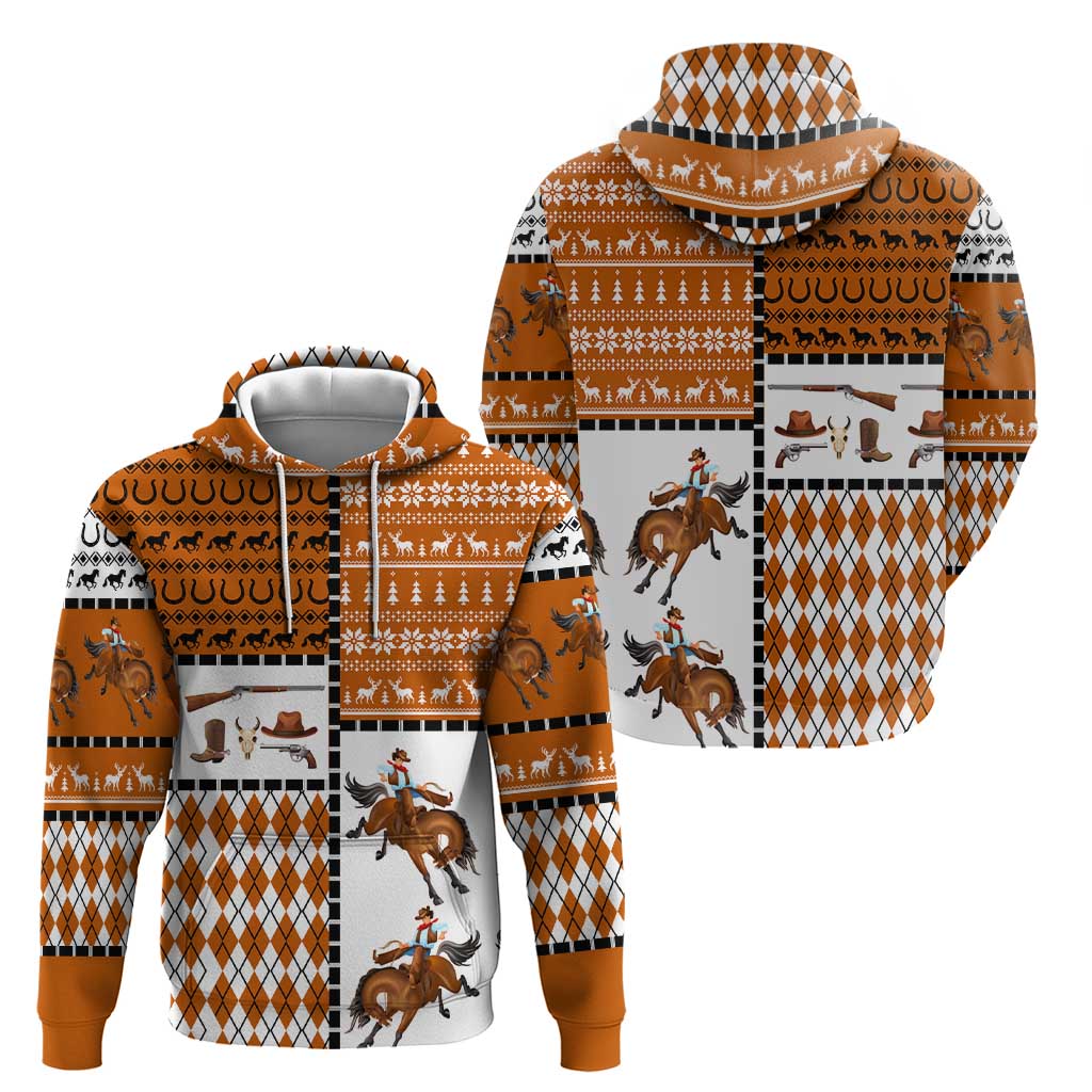Horse Cowboy Merry Christmas Design Hoodie Funny Xmas Holiday Patterns - Wonder Print Shop